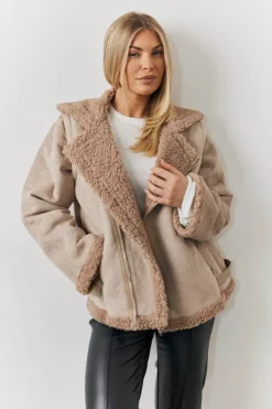 2 In 1 Aviator Coat Gilet|In The Style Clearance