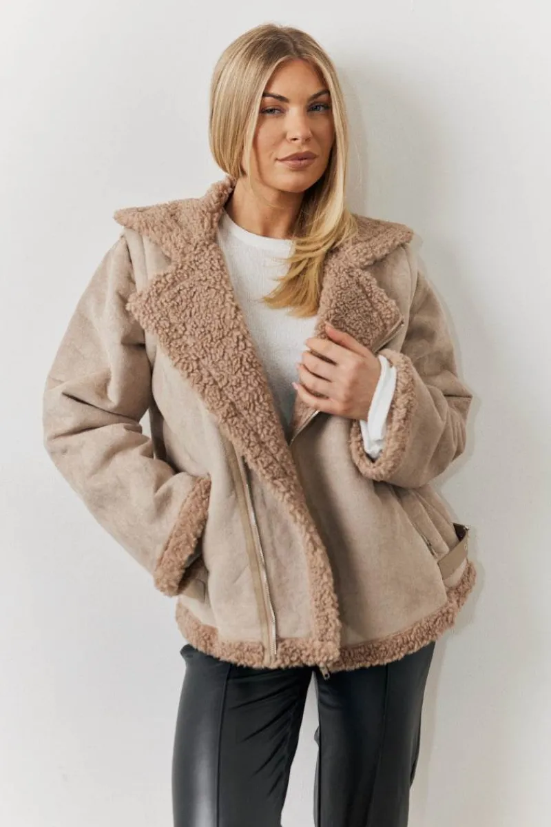 2 In 1 Aviator Coat Gilet|In The Style Clearance