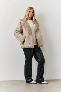 2 In 1 Aviator Coat Gilet|In The Style Clearance