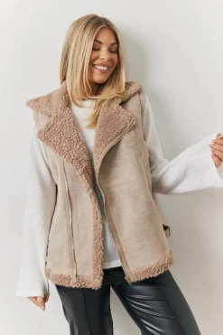 2 In 1 Aviator Coat Gilet|In The Style Clearance