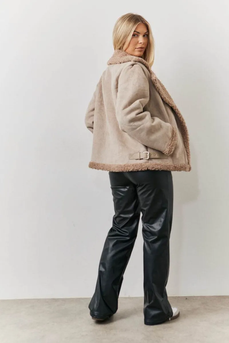 2 In 1 Aviator Coat Gilet|In The Style Clearance
