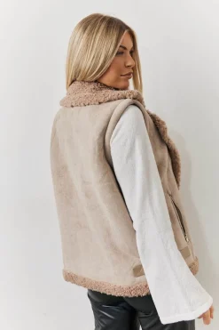 2 In 1 Aviator Coat Gilet|In The Style Clearance