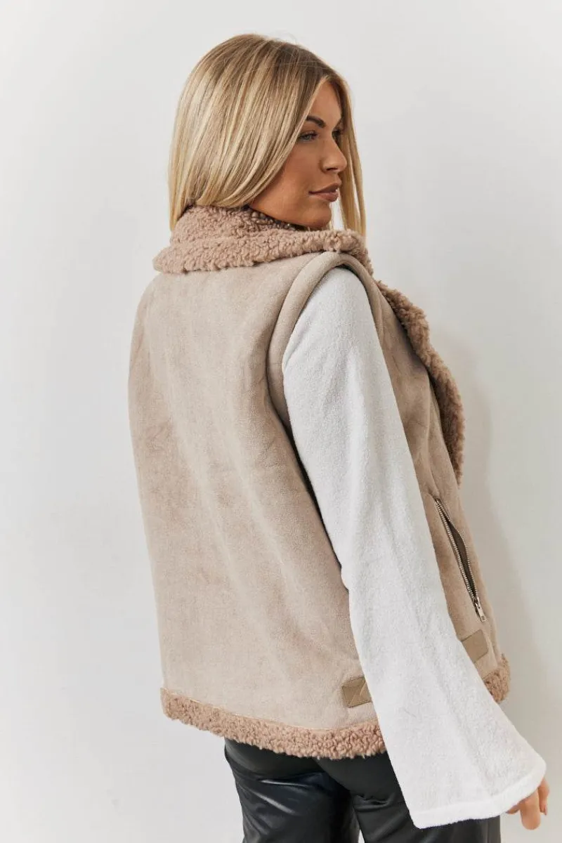 2 In 1 Aviator Coat Gilet|In The Style Clearance
