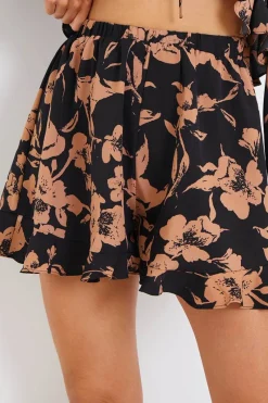 Abstract Floral Frill Co-Ord Shorts|In the Style New