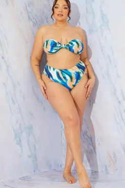 Abstract Print Bandeau Bikini Top|In the Style Outlet