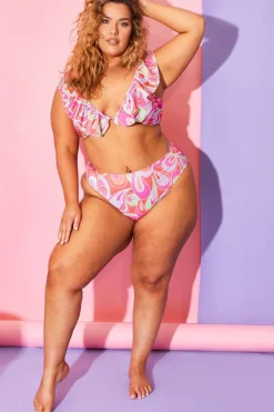 Abstract Print High Waisted Bikini Bottoms|Billie Faiers Outlet