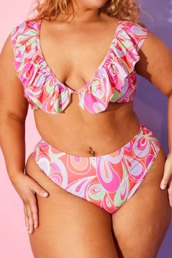 Abstract Print High Waisted Bikini Bottoms|Billie Faiers Outlet