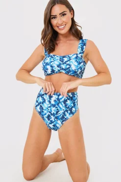 Abstract Print High Waisted Bikini Bottoms|In the Style