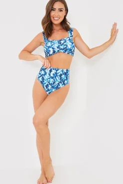 Abstract Print High Waisted Bikini Bottoms|In the Style