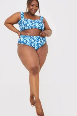 Abstract Print High Waisted Bikini Bottoms|In the Style