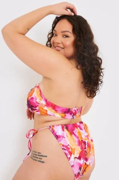 Abstract Print Tie Side Bikini Bottoms|In the Style Sale