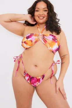 Abstract Print Tie Side Bikini Bottoms|In the Style Sale