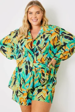 Abstract Printed Button Up Co-Ord Beach Shirt|In the Style Hot