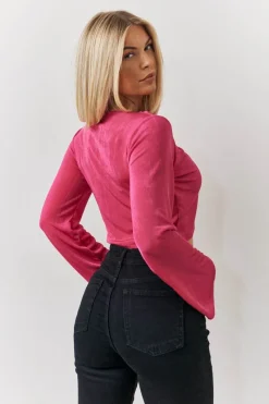 Acetate Slinky Co-Ord Wrap Crop Top|In the Style New
