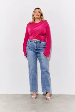Acetate Slinky Co-Ord Wrap Crop Top|In the Style New