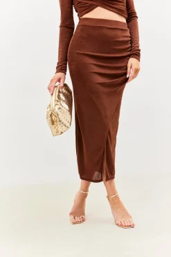Acetate Slinky Wrap Co-Ord Skirt|In the Style