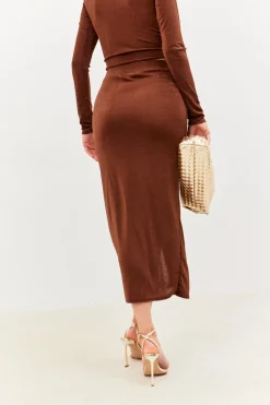 Acetate Slinky Wrap Co-Ord Skirt|In the Style