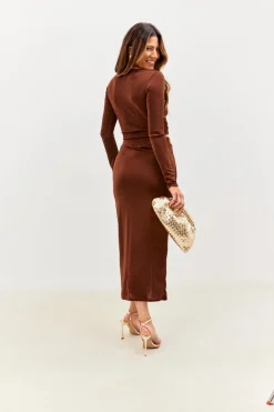 Acetate Slinky Wrap Co-Ord Skirt|In the Style