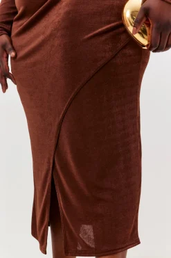 Acetate Slinky Wrap Co-Ord Skirt|In the Style