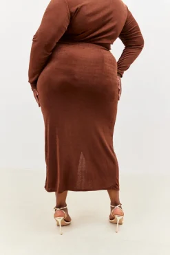 Acetate Slinky Wrap Co-Ord Skirt|In the Style