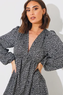 Animal Print Smock Midi Dress|In the Style Hot