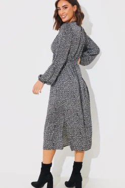 Animal Print Smock Midi Dress|In the Style Hot