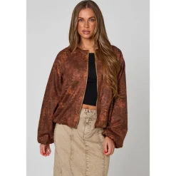 Animal Suede Bubble Hem Jacket|Urban Bliss