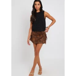 Animal Suede Mini Skirt|Urban Bliss Outlet