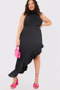 Asymmetic Frill Detail Midi Skirt|In the Style New