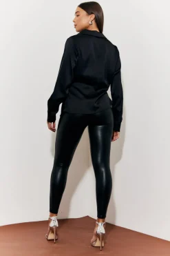 Asymmetric Button Detail Shirt|In The Style Sale