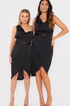 Asymmetric Cowl Neck Dress|In the Style