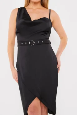 Asymmetric Cowl Neck Dress|In the Style