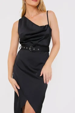 Asymmetric Cowl Neck Dress|In the Style
