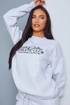 Athletic Club' Slogan Oversized Sweater|In the Style New