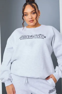 Athletic Club' Slogan Oversized Sweater|In the Style New
