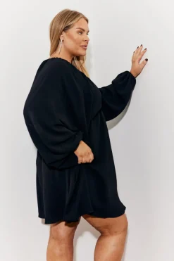 Balloon Sleeve Smock Mini Dress|In the Style