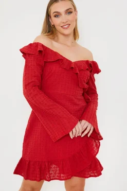 Bardot Broderie Anglaise Mini Dress|In the Style Hot