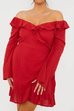 Bardot Broderie Anglaise Mini Dress|In the Style Hot