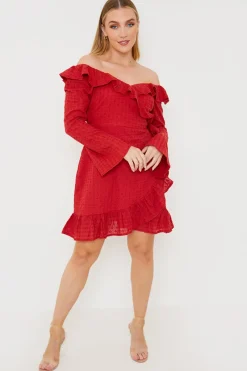 Bardot Broderie Anglaise Mini Dress|In the Style Hot