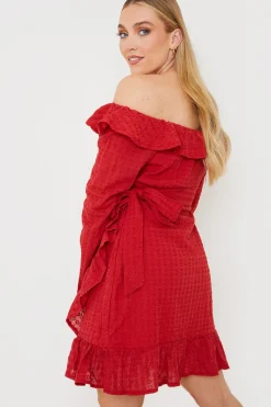 Bardot Broderie Anglaise Mini Dress|In the Style Hot