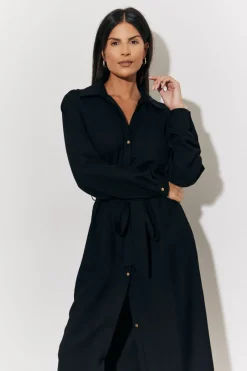Belted Midi Shirt Dress|In The Style Online