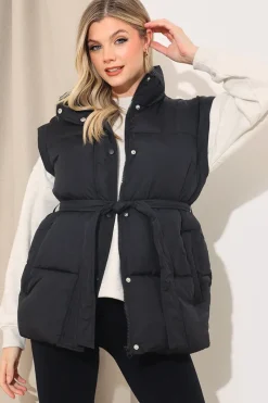 Belted Puffer Gilet|In The Style Clearance