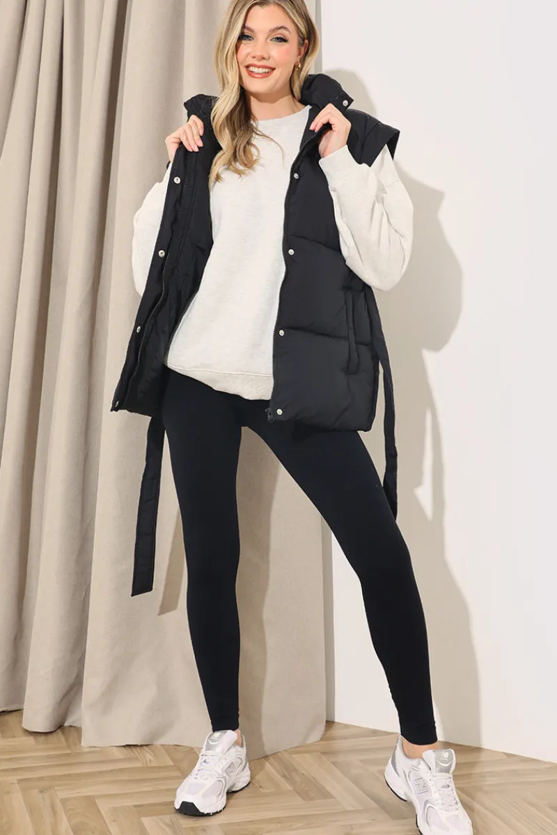 Belted Puffer Gilet|In The Style Clearance