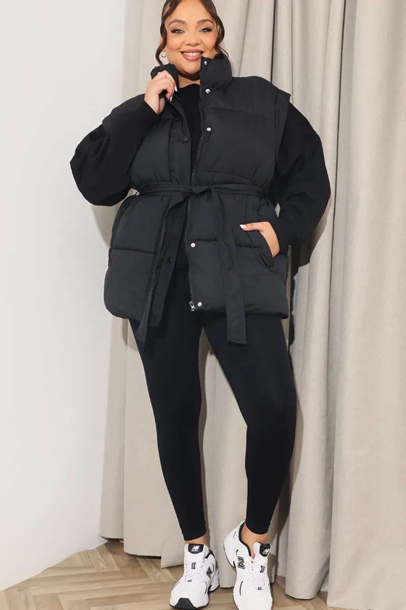 Belted Puffer Gilet|In The Style Clearance