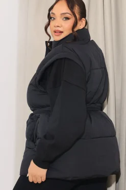 Belted Puffer Gilet|In The Style Clearance