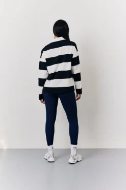 Black & White 90's Stripe Long Sleeve Rugby Shirt|In The Style Clearance