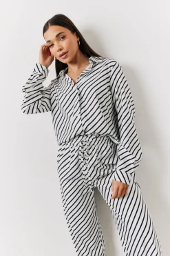 Black & White Striped Shirt|In The Style Online