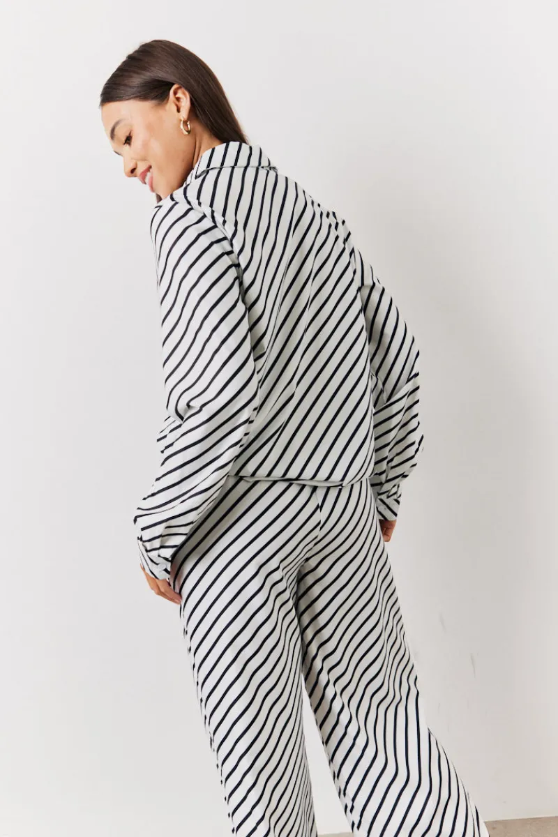 Black & White Striped Shirt|In The Style Online