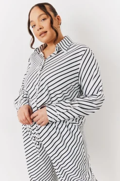 Black & White Striped Shirt|In The Style Online