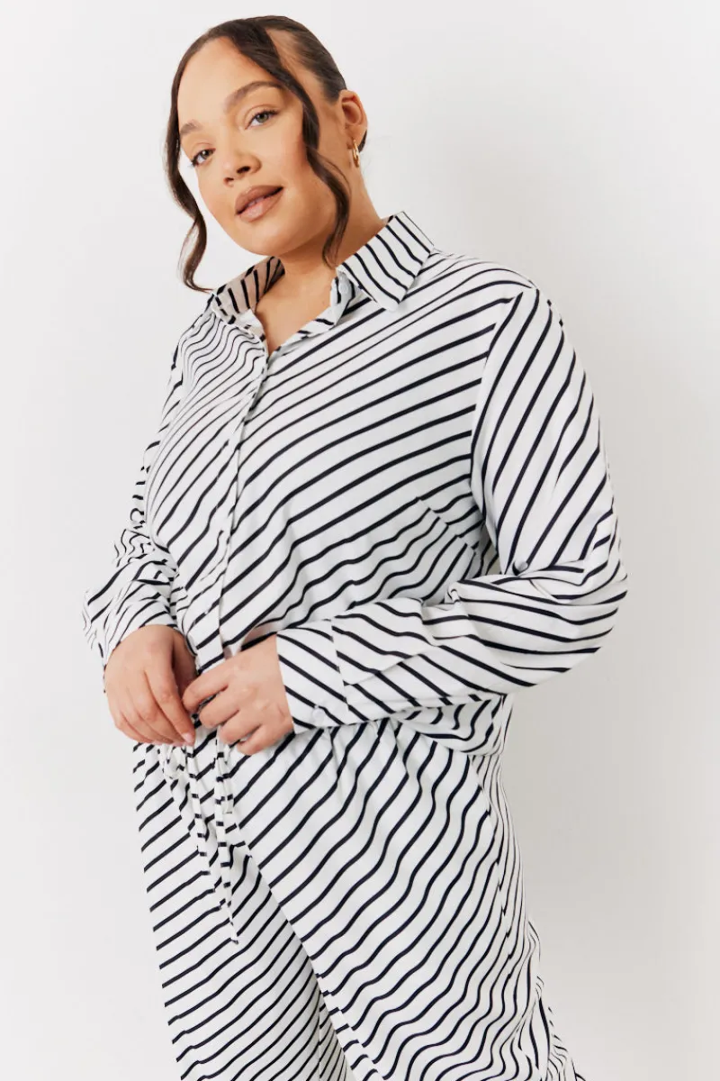 Black & White Striped Shirt|In The Style Online